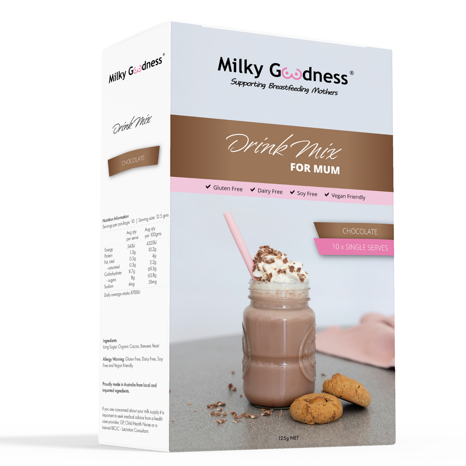 Milky Goodness Chocolate Lactation Drink Mix | 10 Single Serves