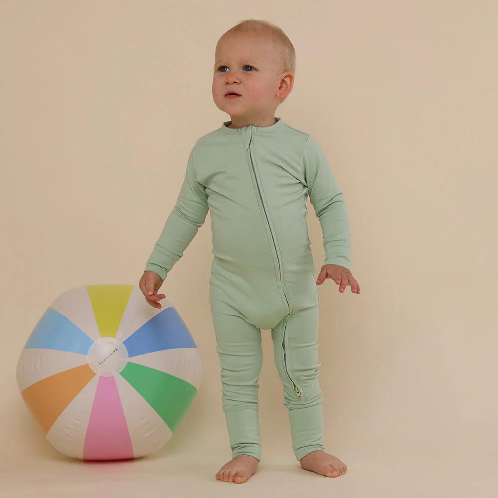 Organic Snugglesuit Convertible Romper in Mint or Lemon Sorbet