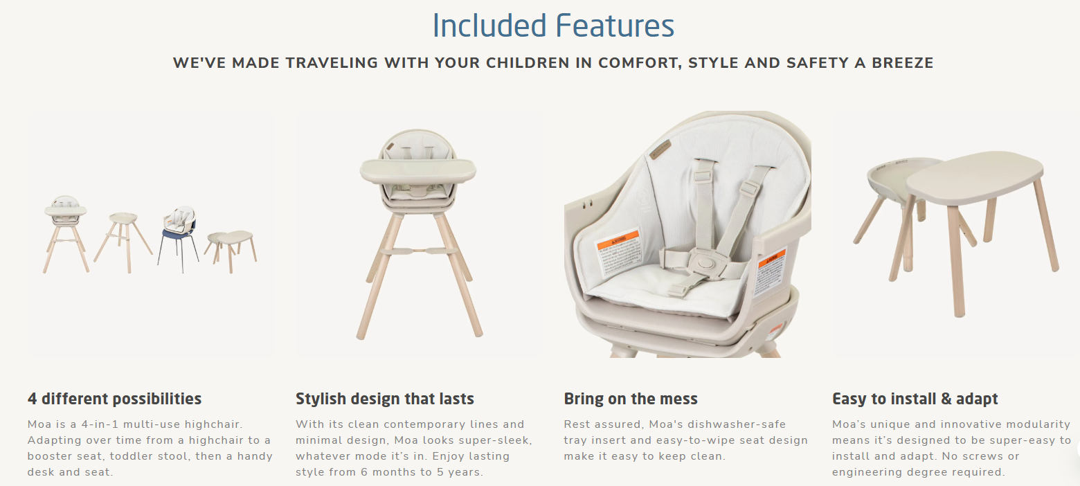 Maxi Cosi Moa 4-in-1 High Chair in Oat