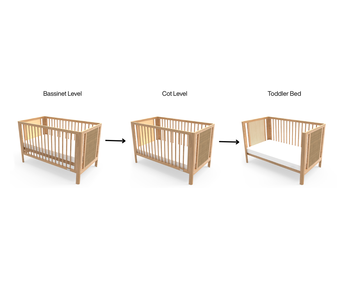 Babyhood Aliya Rattan Cot