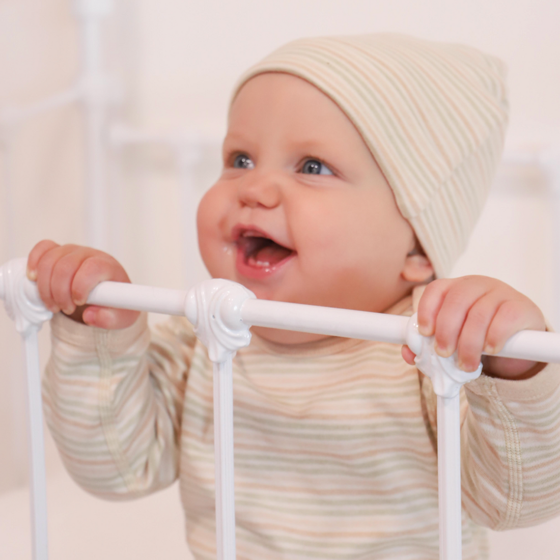 Organic Stripe Baby Beanie