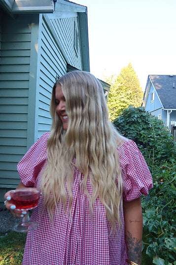 Mumma Garden Mini Dress - Little Red  Gingham