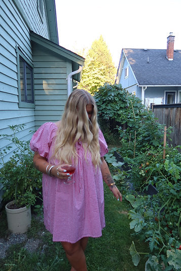Mumma Garden Mini Dress - Little Red  Gingham