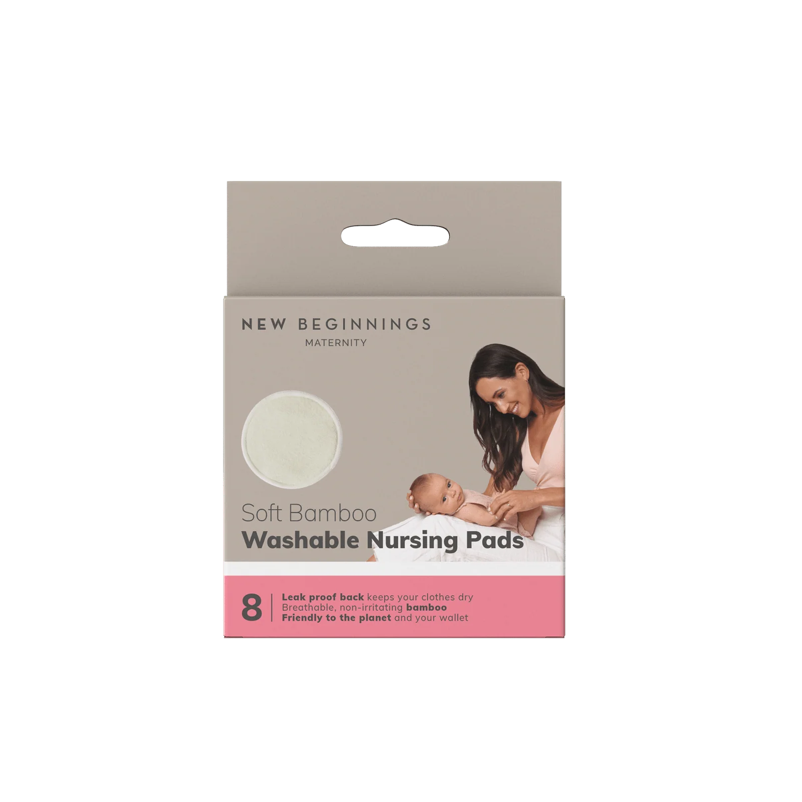 New Beginnings Soft Bamboo Washable Nursing Pads 8 Pack
