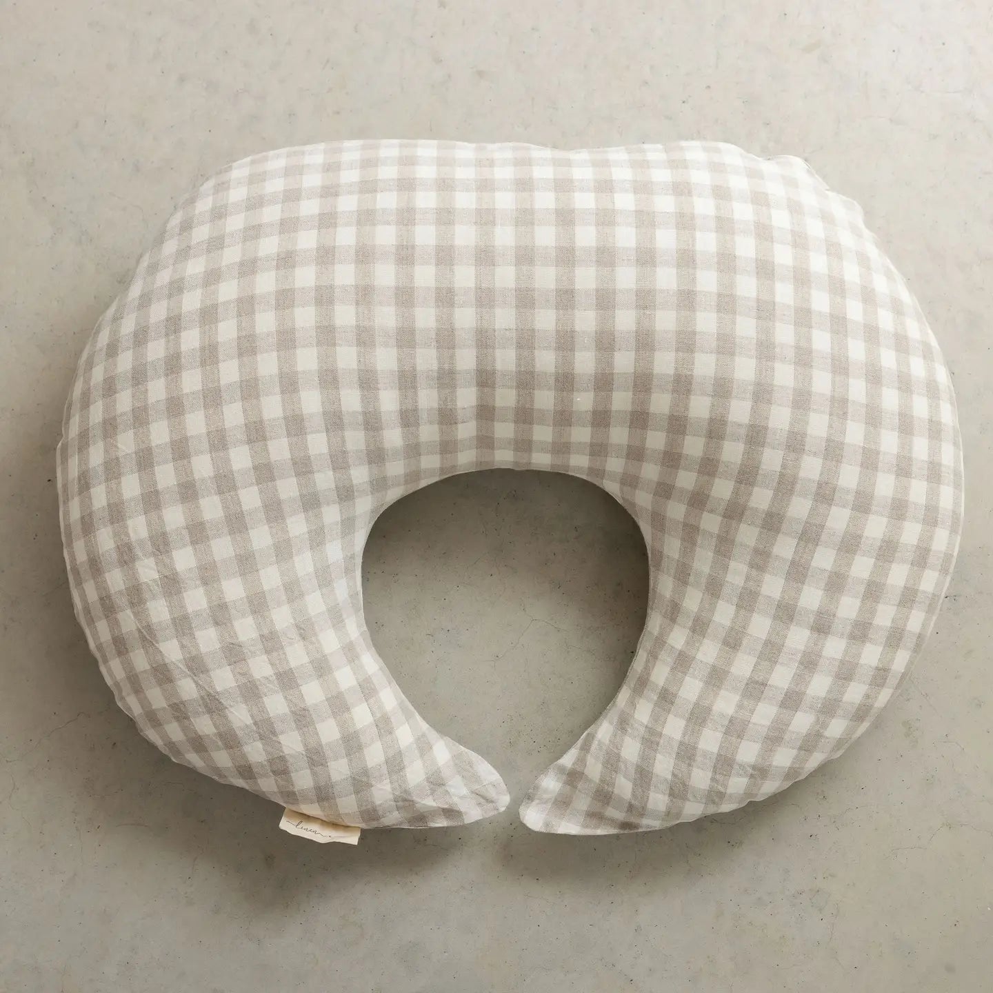 Linen Label Nursing Pillow and Cover – Moon Shape