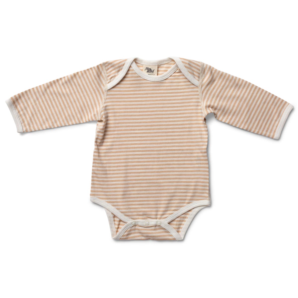 Organic Stripe Jersey Baby Bodysuit  Brown/Natural