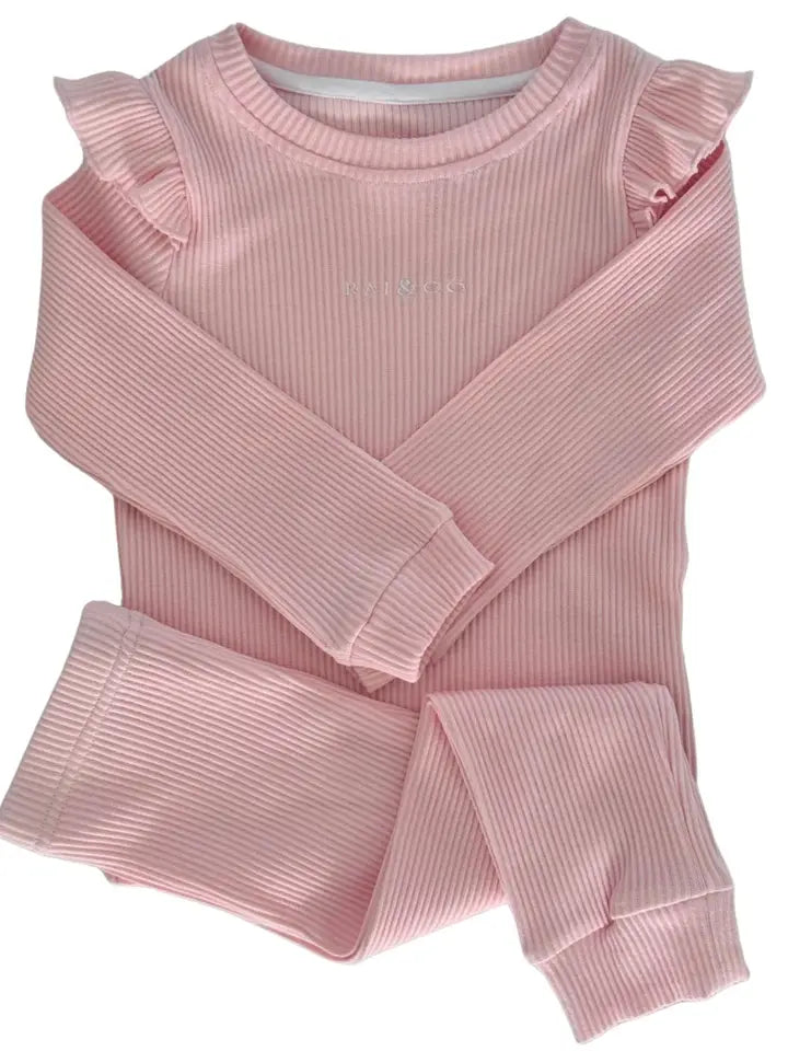 Frill Ribbed Two Piece Set