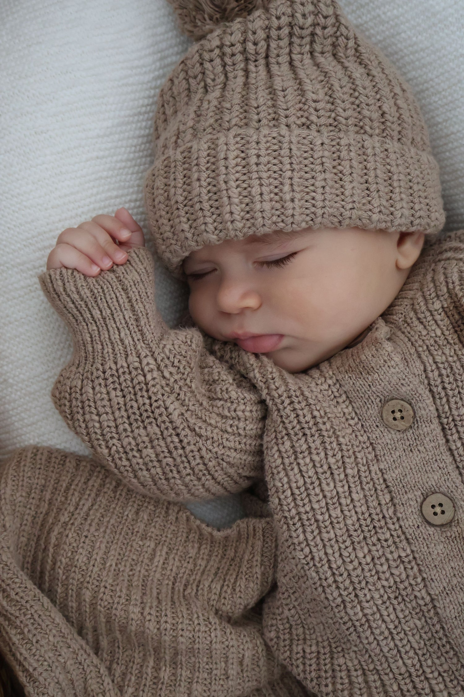 Textured Cotton Romper Brown