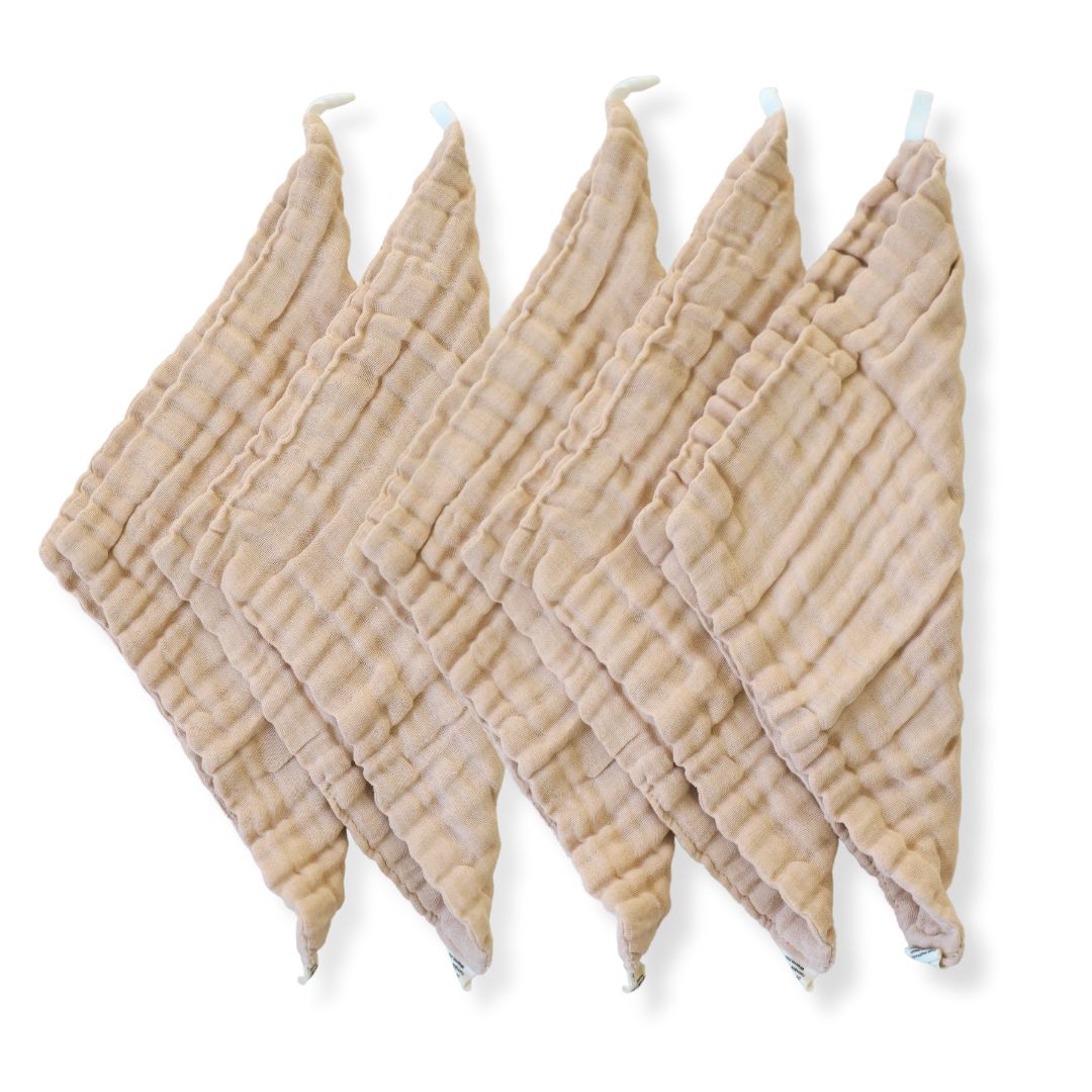 Organic Muslin Baby Wipes (5-Pack)