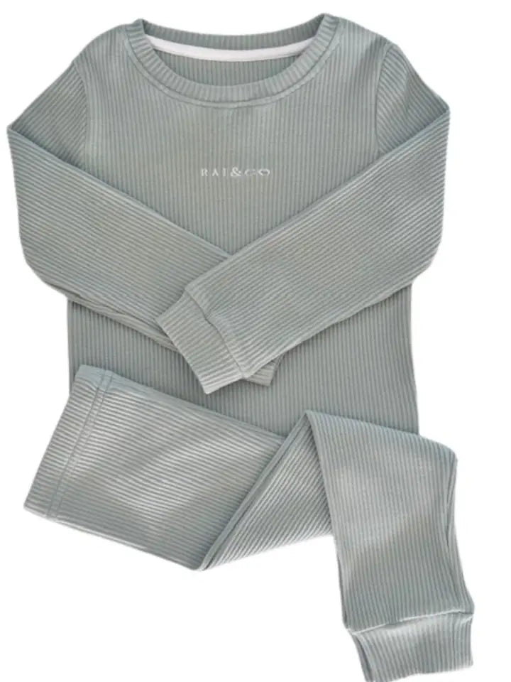 Ribbed Two Piece Set in Sage