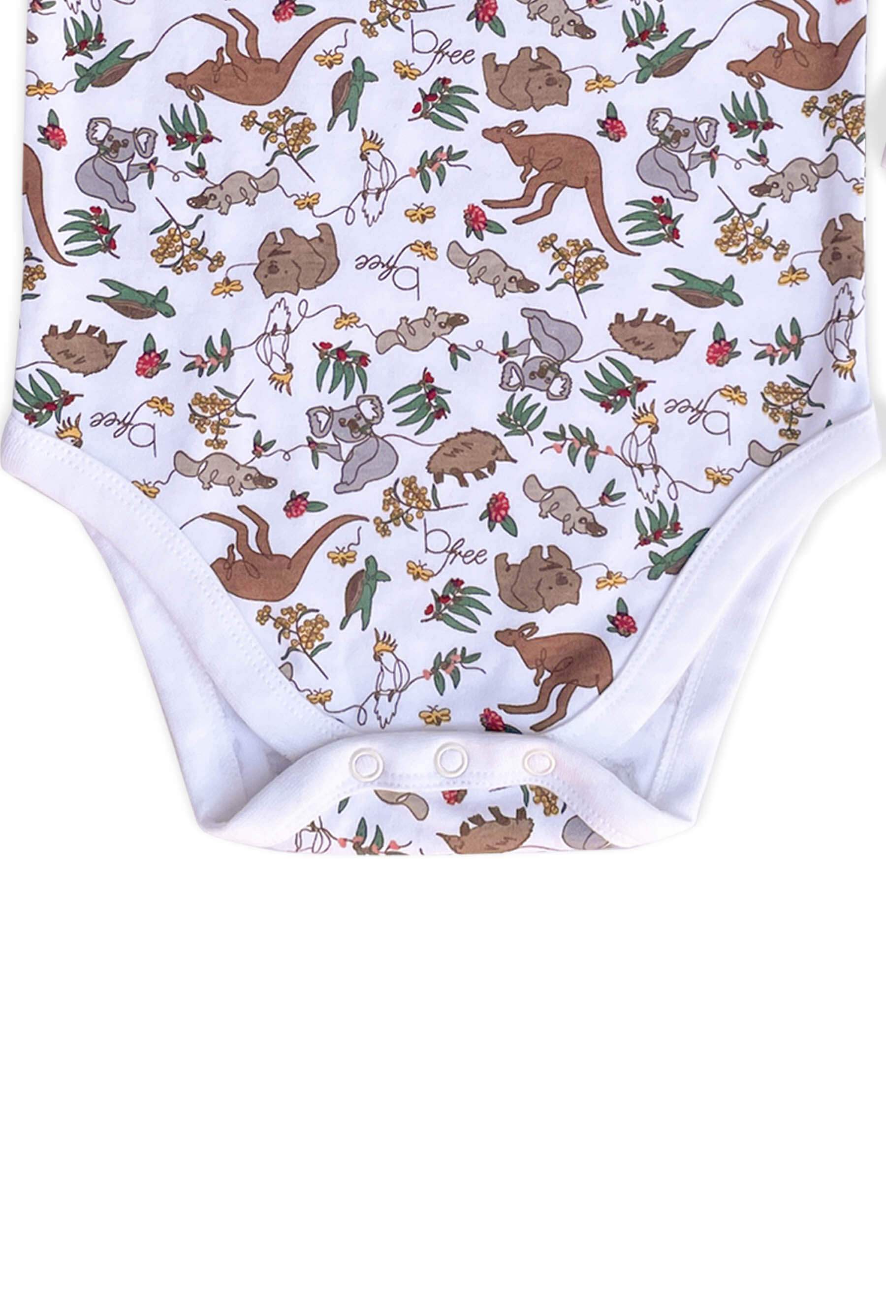 Short Sleeve Baby Bodysuit  Native Aussie Animals