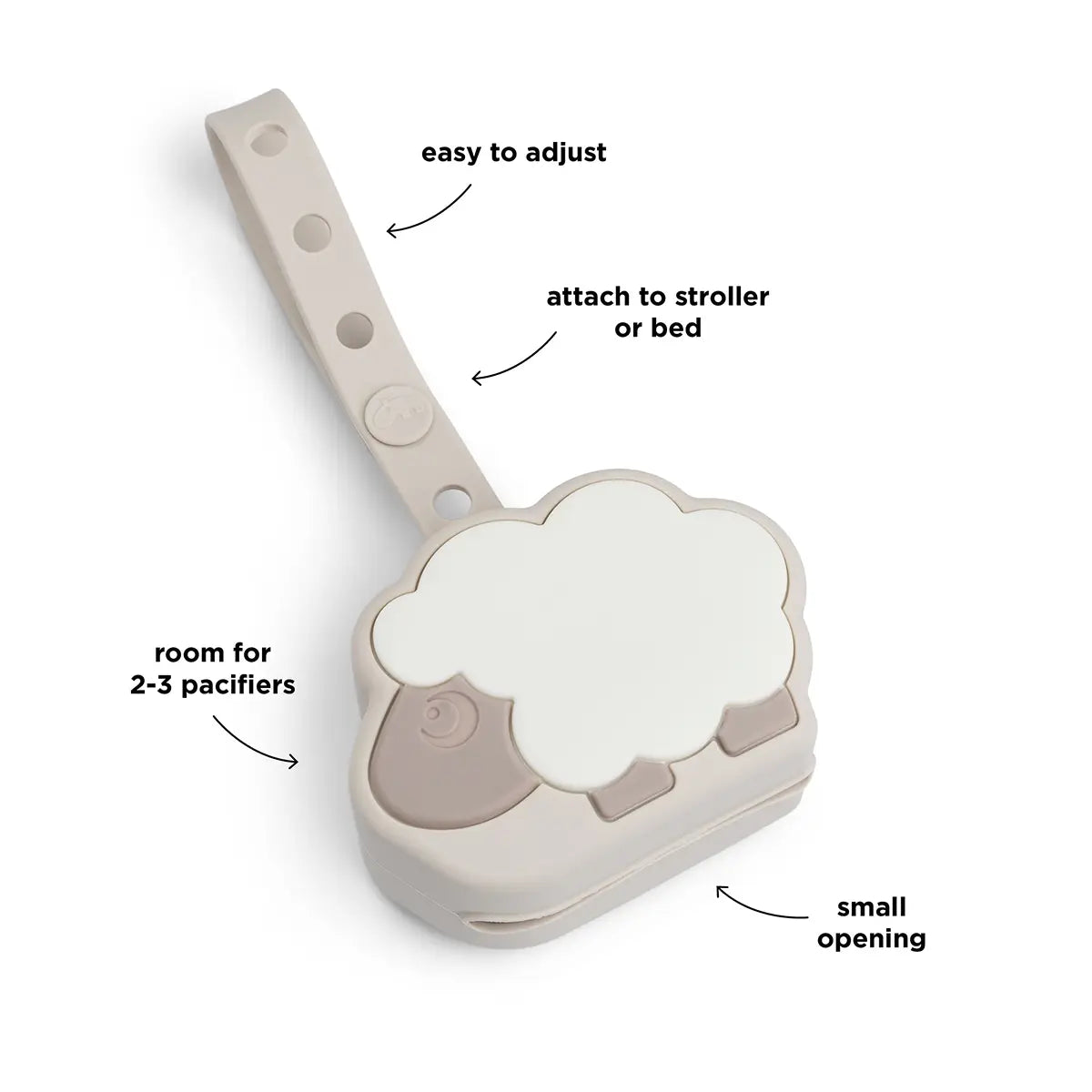 Silicone Pacifier Pouch - Sheepy - Sand