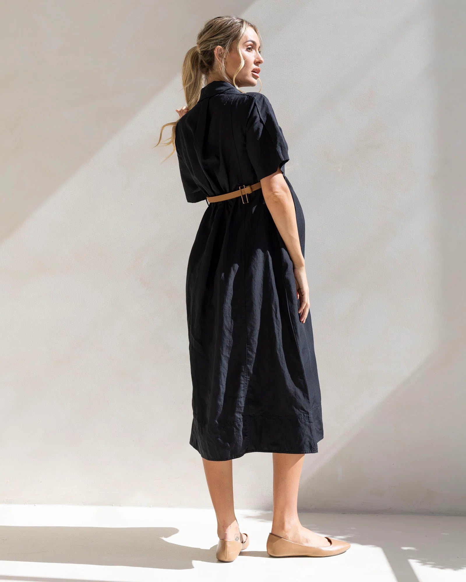 Sophia Maternity Work Dress – Black