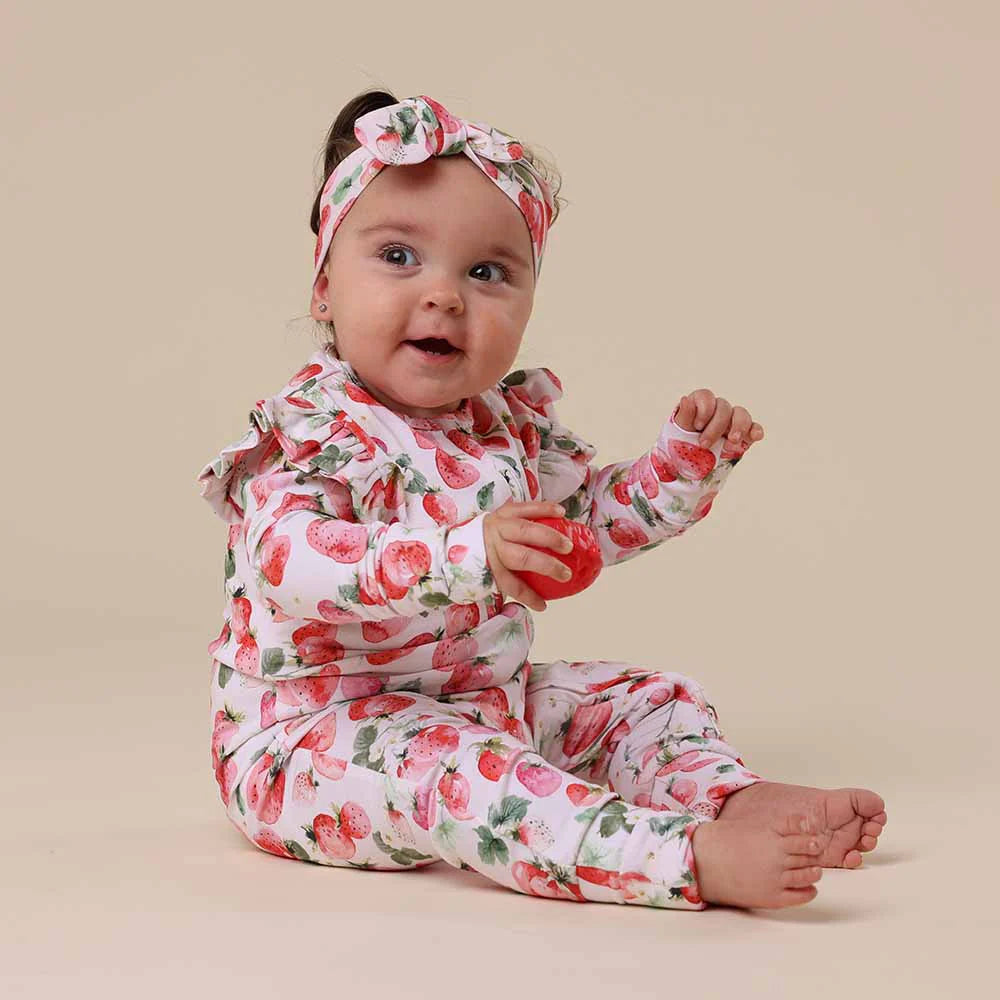 Strawberry Organic Snugglesuit Convertible Romper
