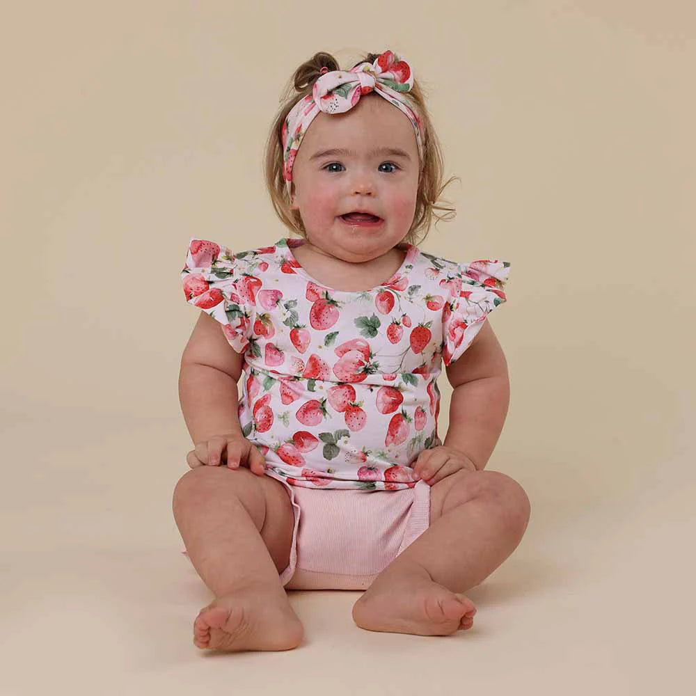Strawberry Organic T-Shirt with Frill
