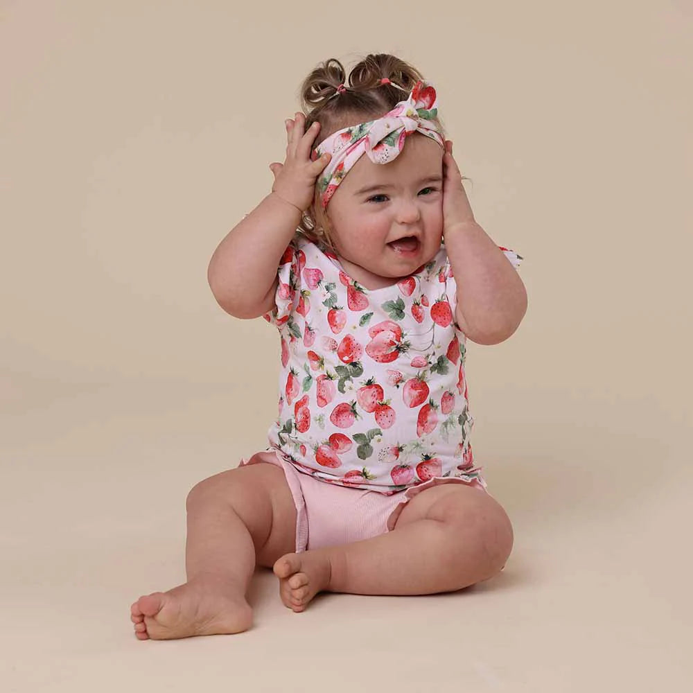 Strawberry Organic T-Shirt with Frill
