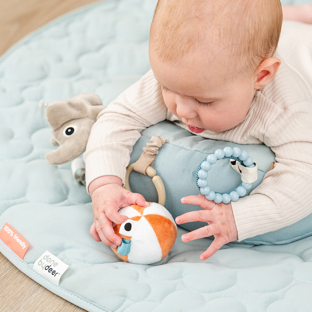 Tummy Time Activity Pillow - Playground - Blue