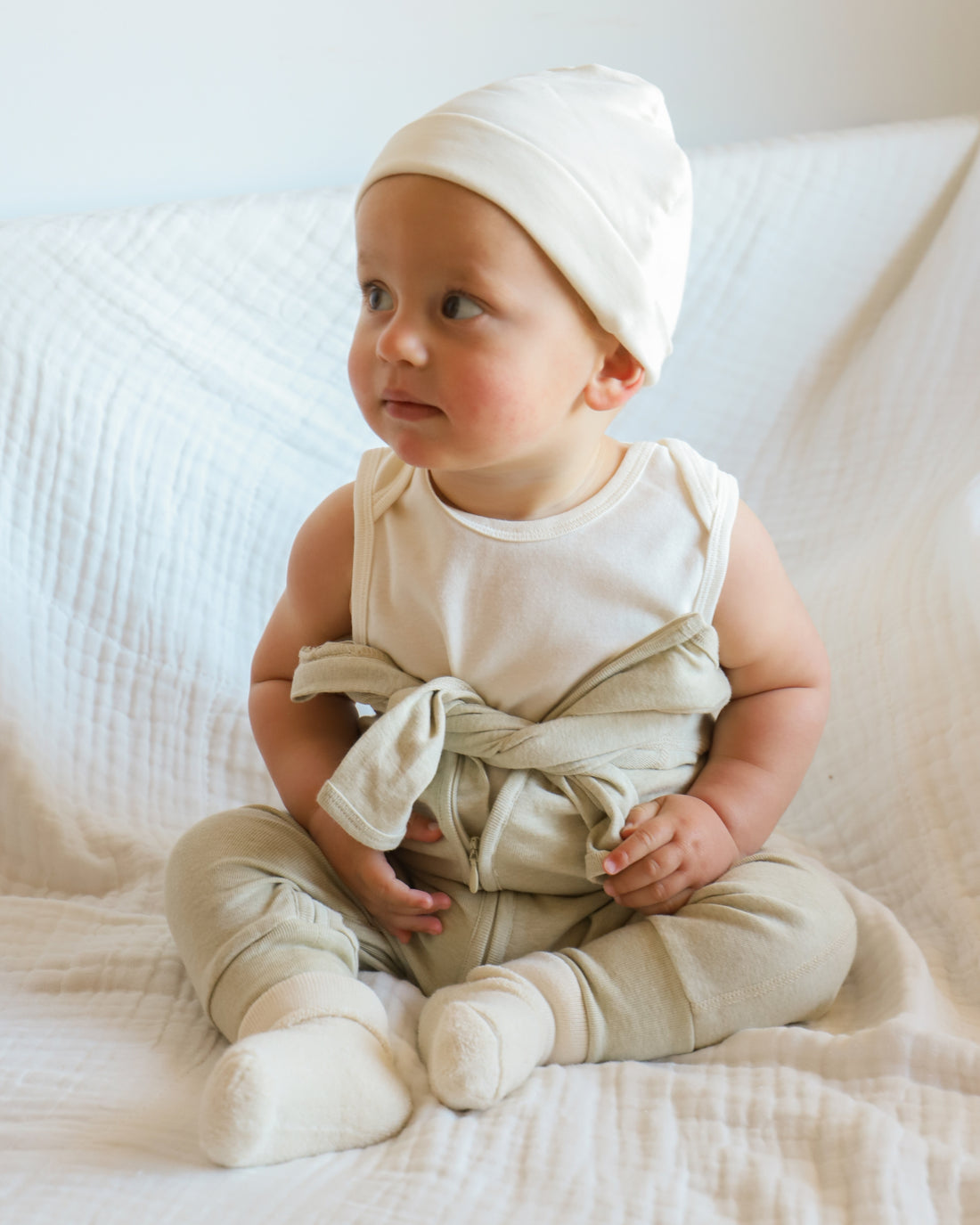 Organic Sleeveless Baby Bodysuit Sage