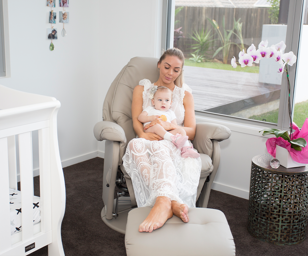 Vogue Feeding Glider Chair & Ottoman