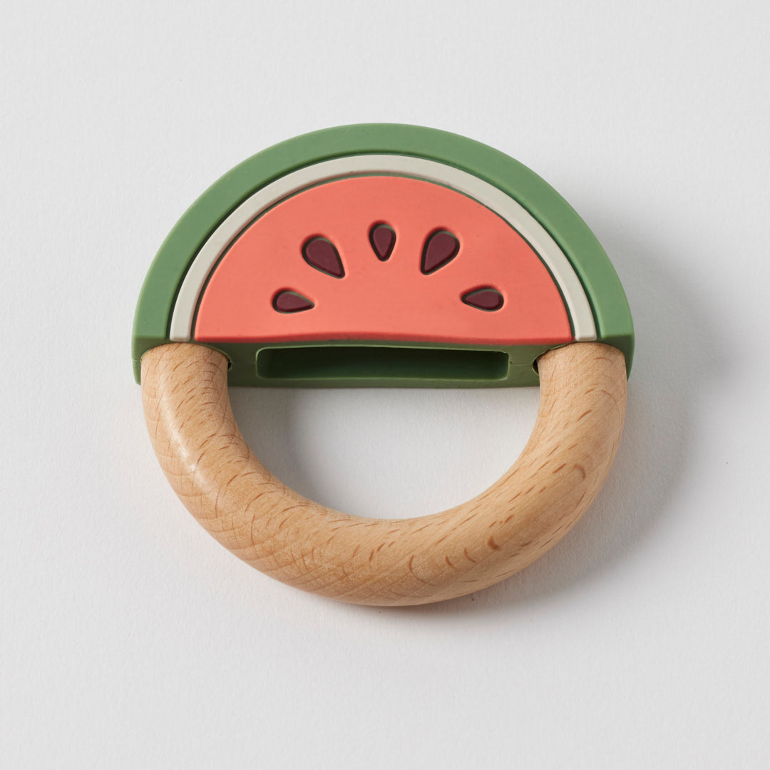 Jiggle & Giggle Watermelon Silicone & Wood Teether