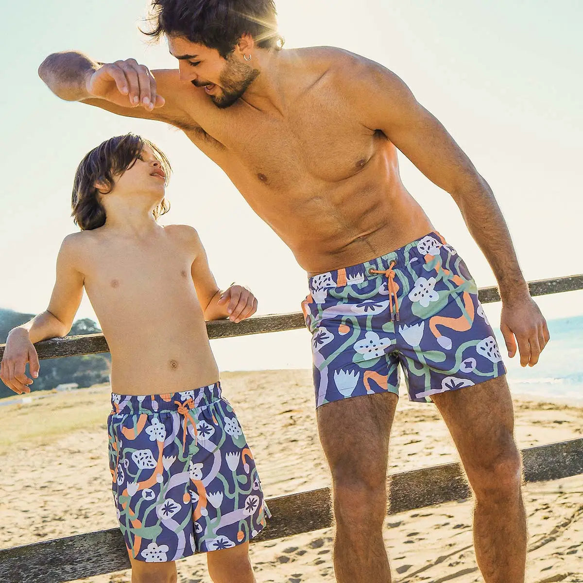 Nan's Backyard Boys Swim Shorts in Navy