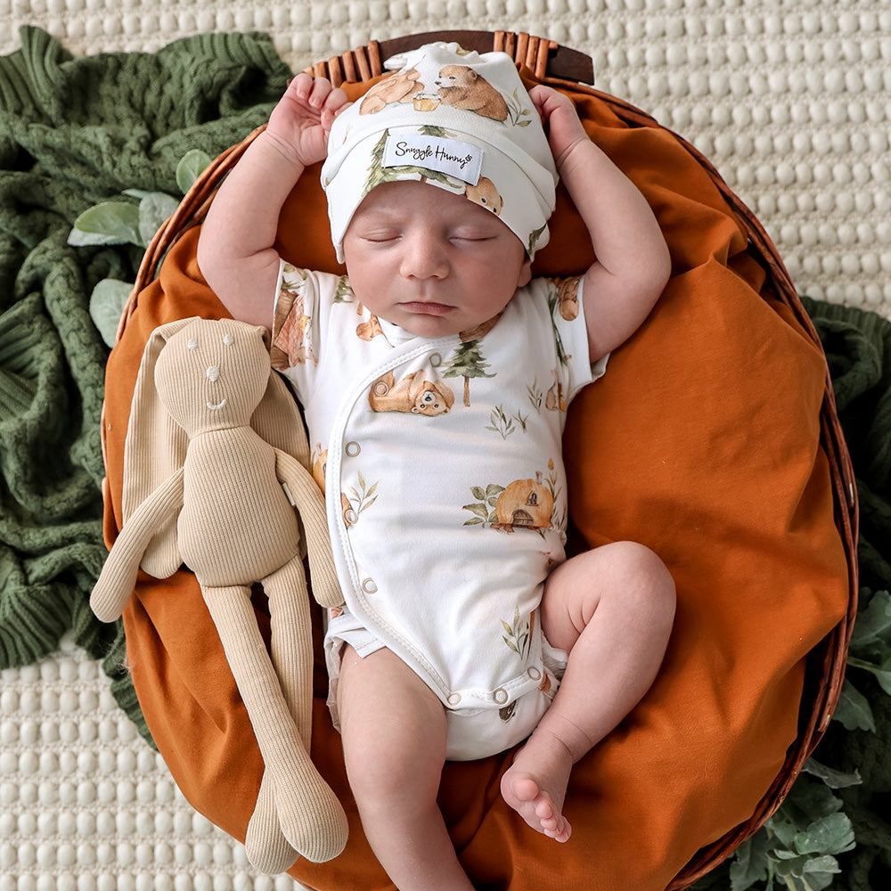 Snuggle Hunny Short Sleeve Organic Kimono Bodysuit
