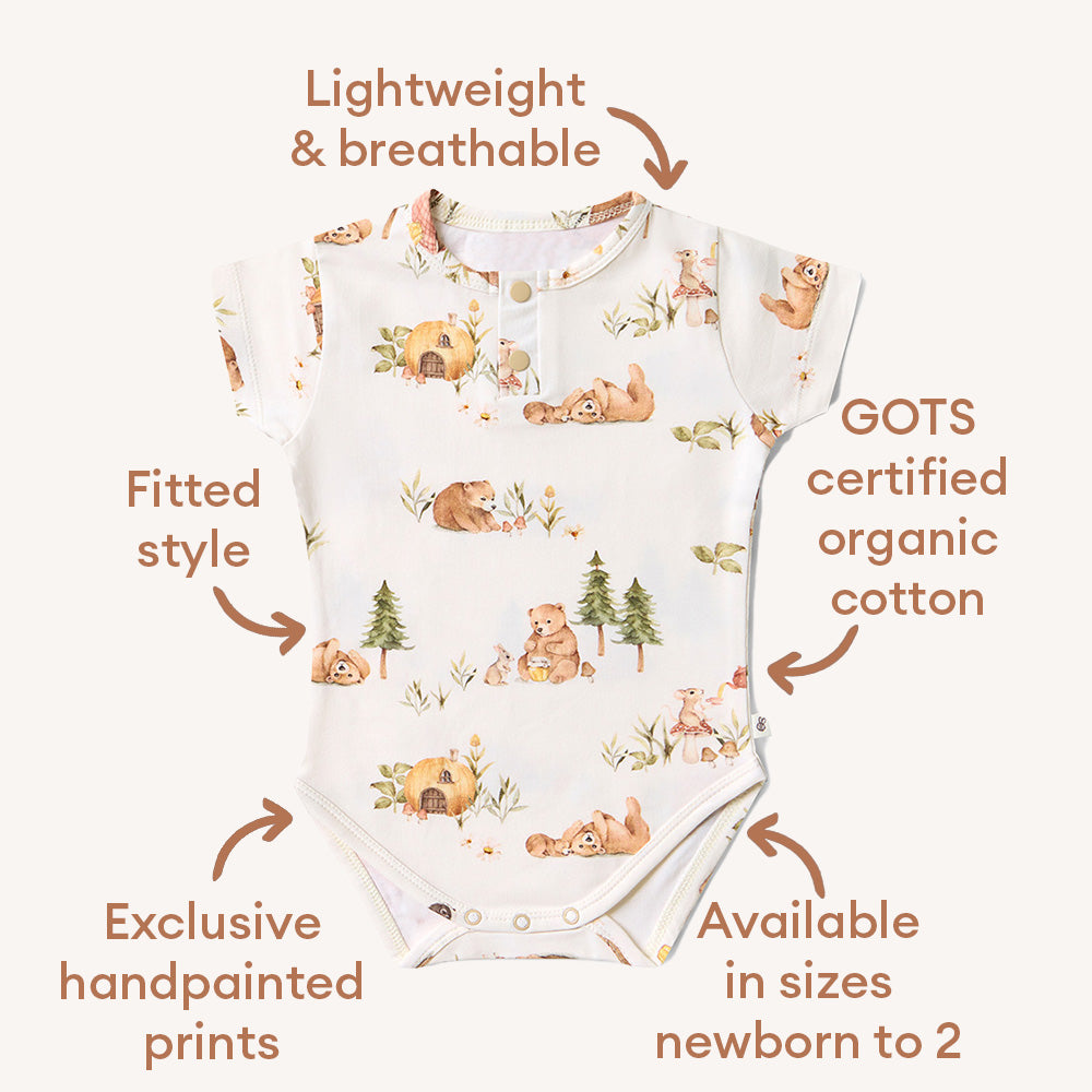 Bears Short Sleeve Organic Bodysuit
