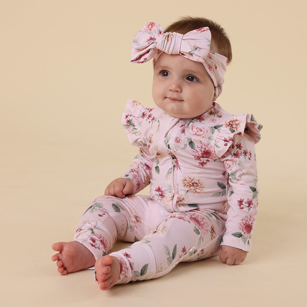 Birds & Blooms Organic Snugglesuit Convertible Romper with Frill