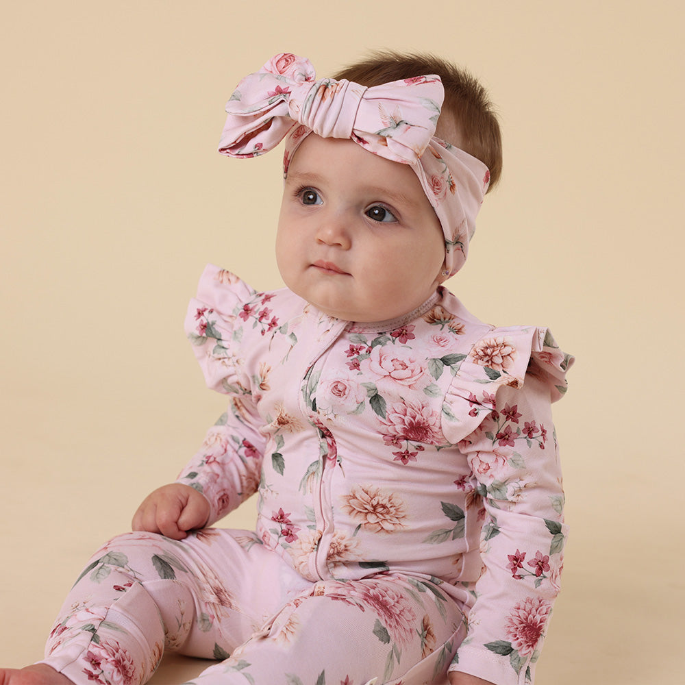 Birds & Blooms Organic Snugglesuit Convertible Romper with Frill