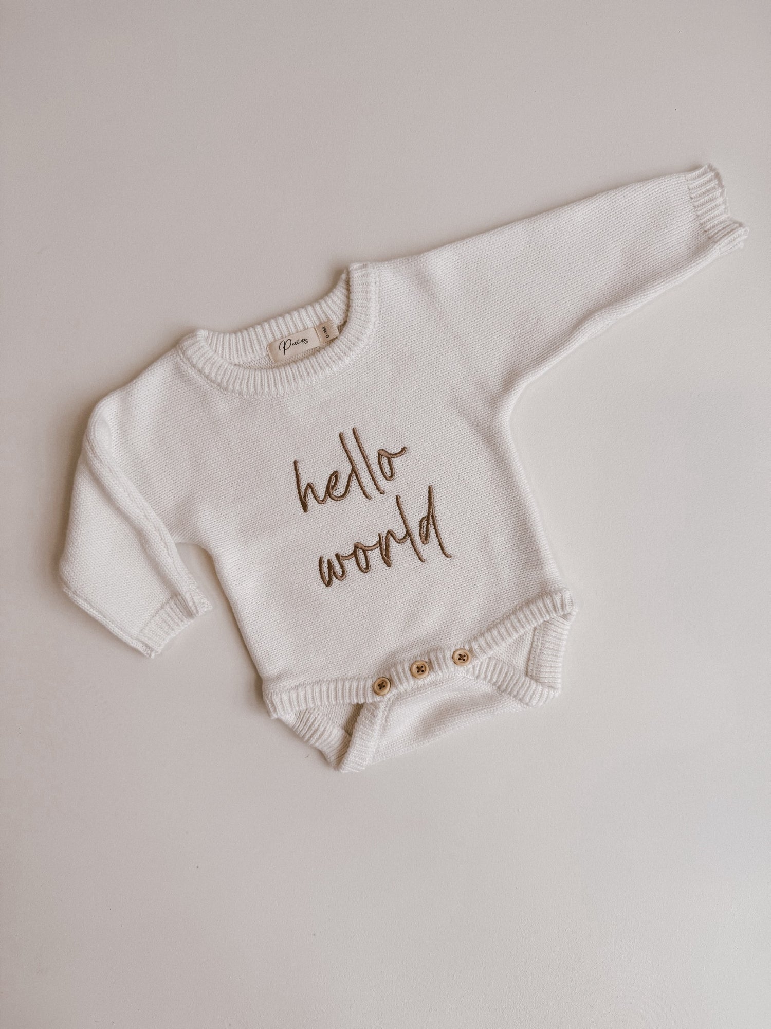 Hello World Classic Romper Milk