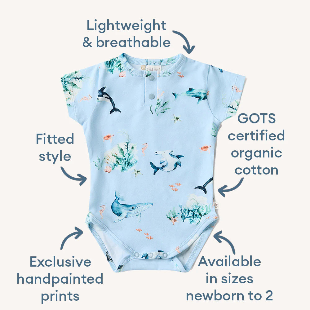 Blue Ocean Short Sleeve Organic Bodysuit