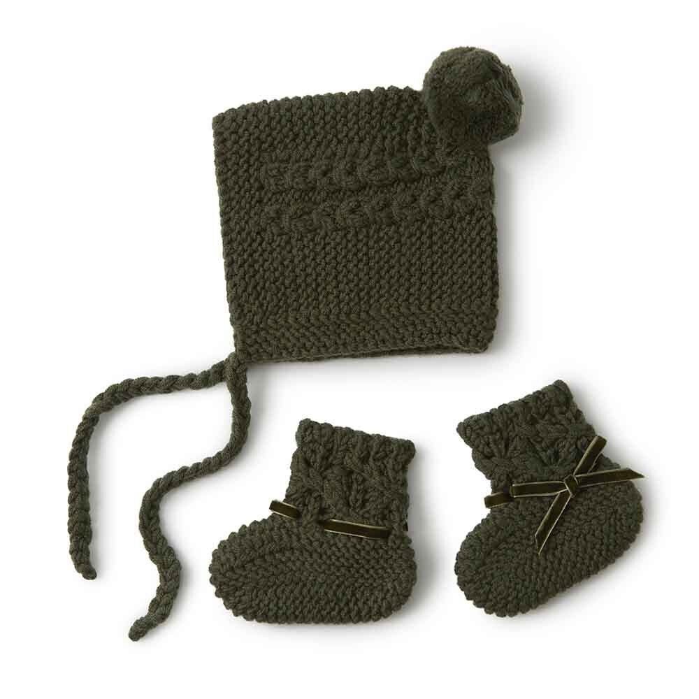 Merino Wool Bonnet & Booties
