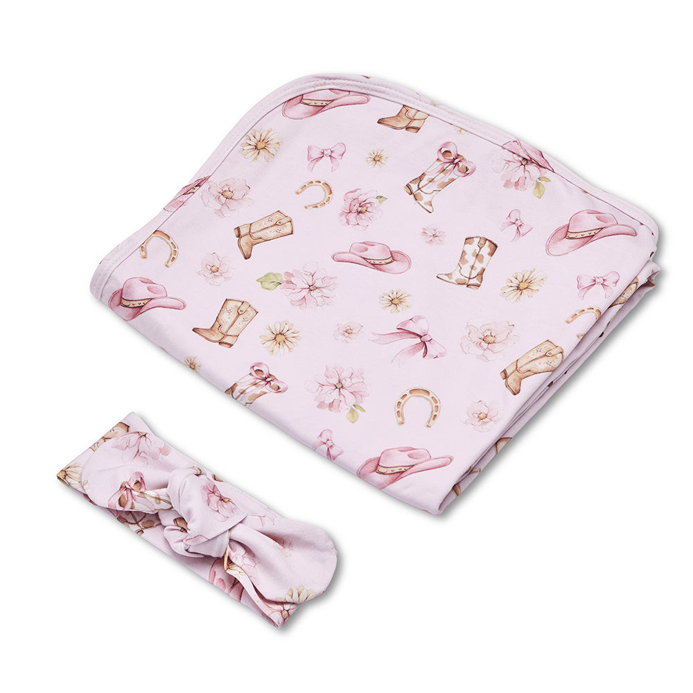 Organic Jersey Wrap & Beanie or Topknot Set