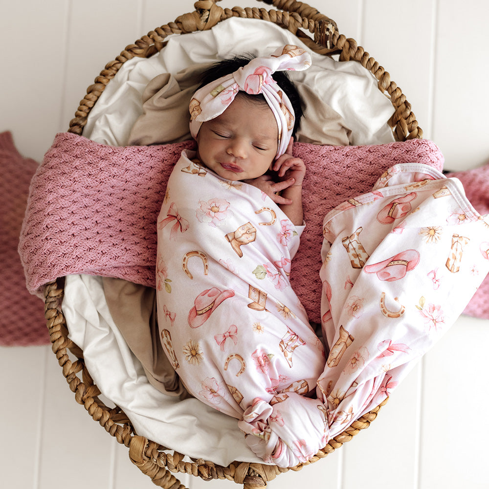 Organic Jersey Wrap & Beanie or Topknot Set