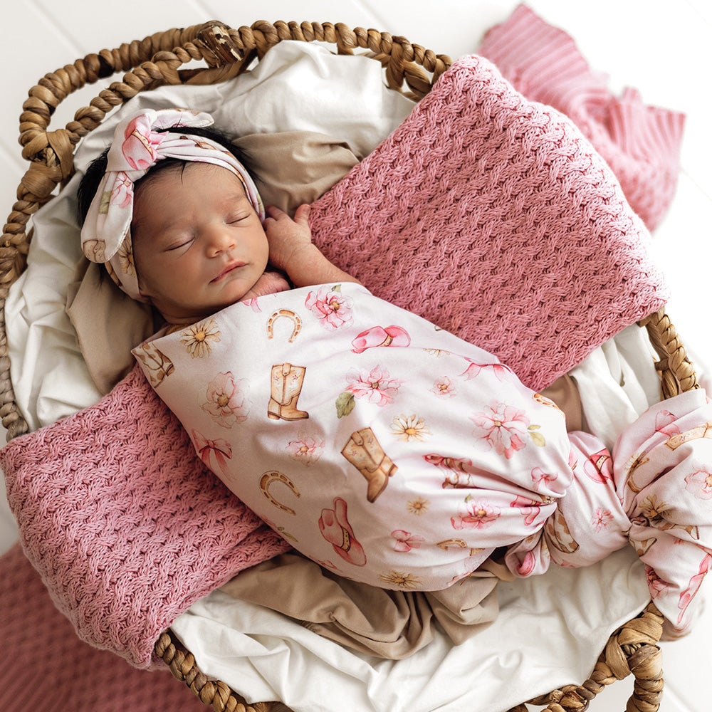 Organic Jersey Wrap & Beanie or Topknot Set