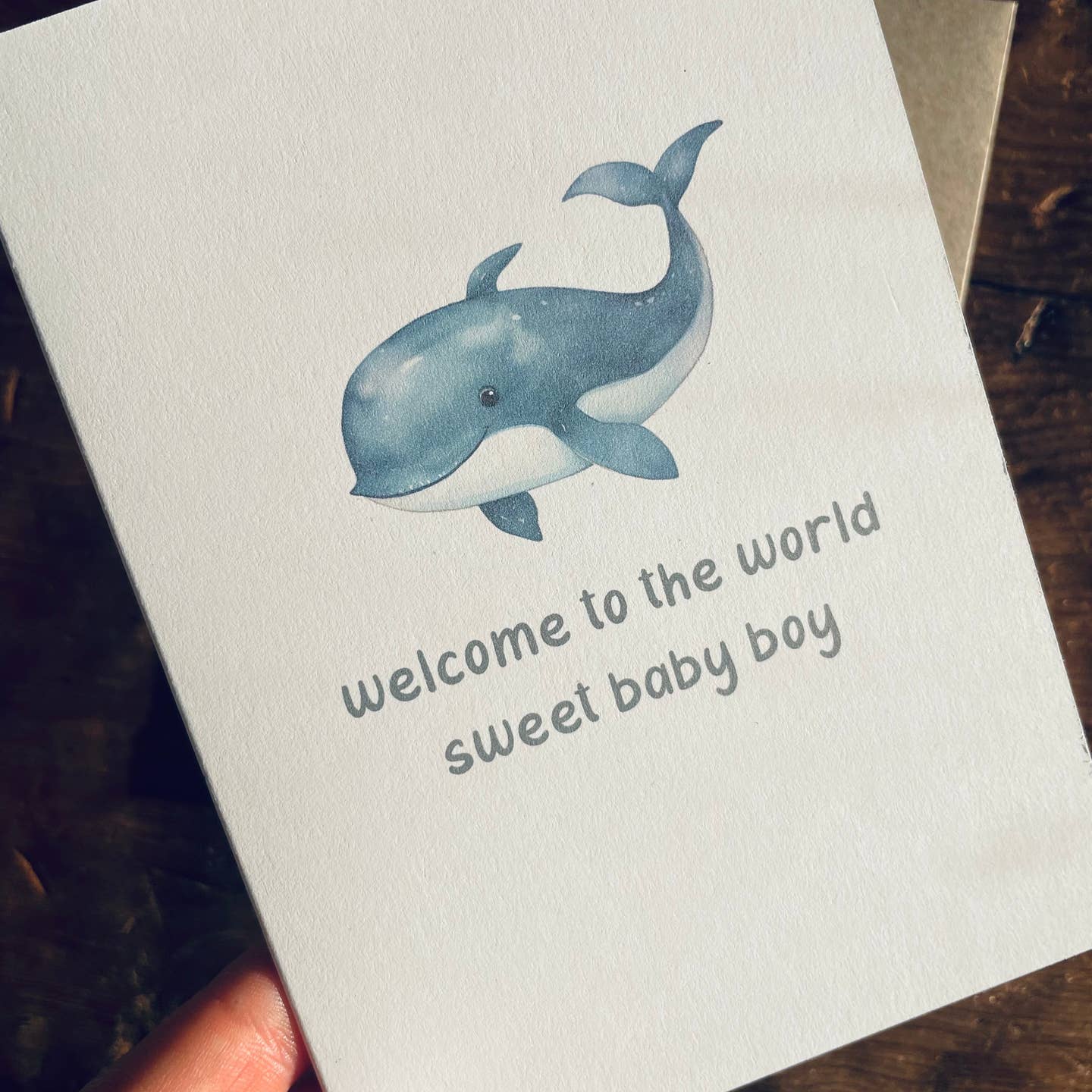 Welcome To the World Sweet Baby Boy - Whale