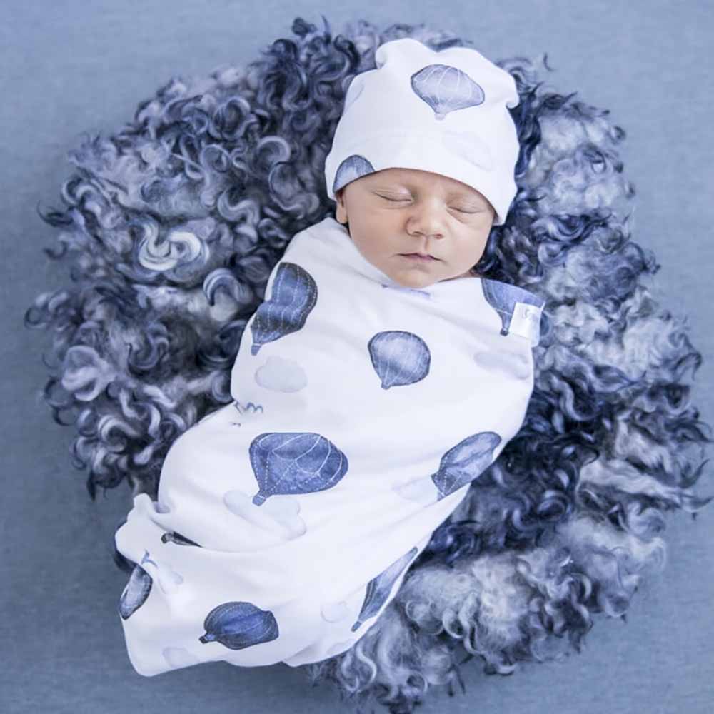 Snuggle Hunny Stretch Cotton Snuggle Swaddle & Beanie or Top Knot Set