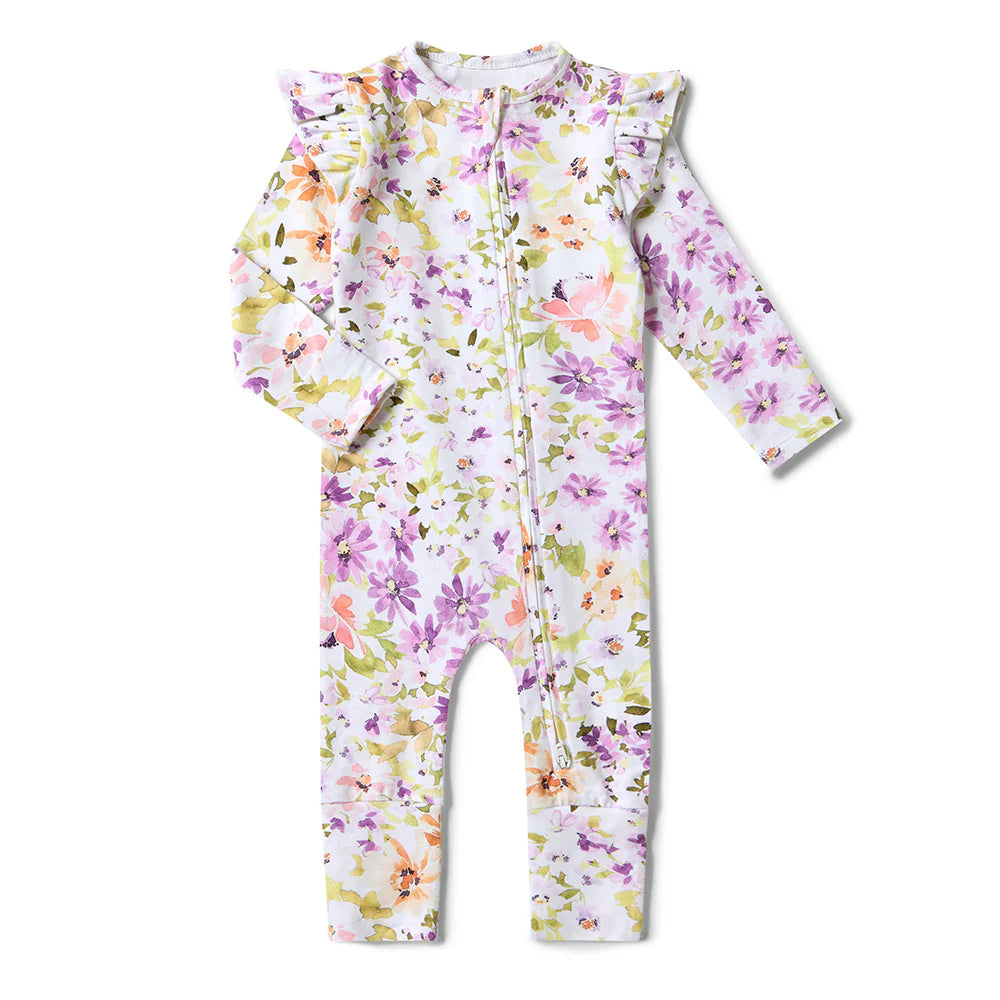 Isla Organic Snugglesuit Convertible Romper with Frill