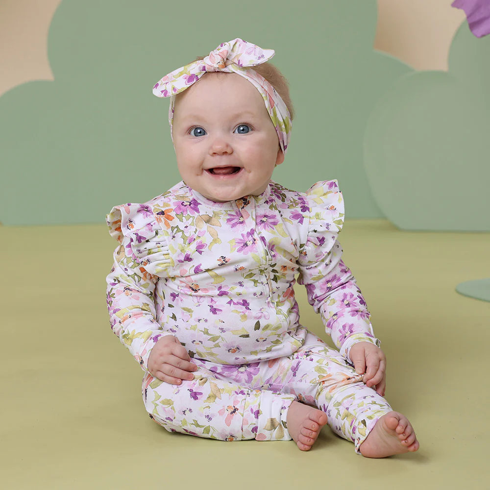 Isla Organic Snugglesuit Convertible Romper with Frill