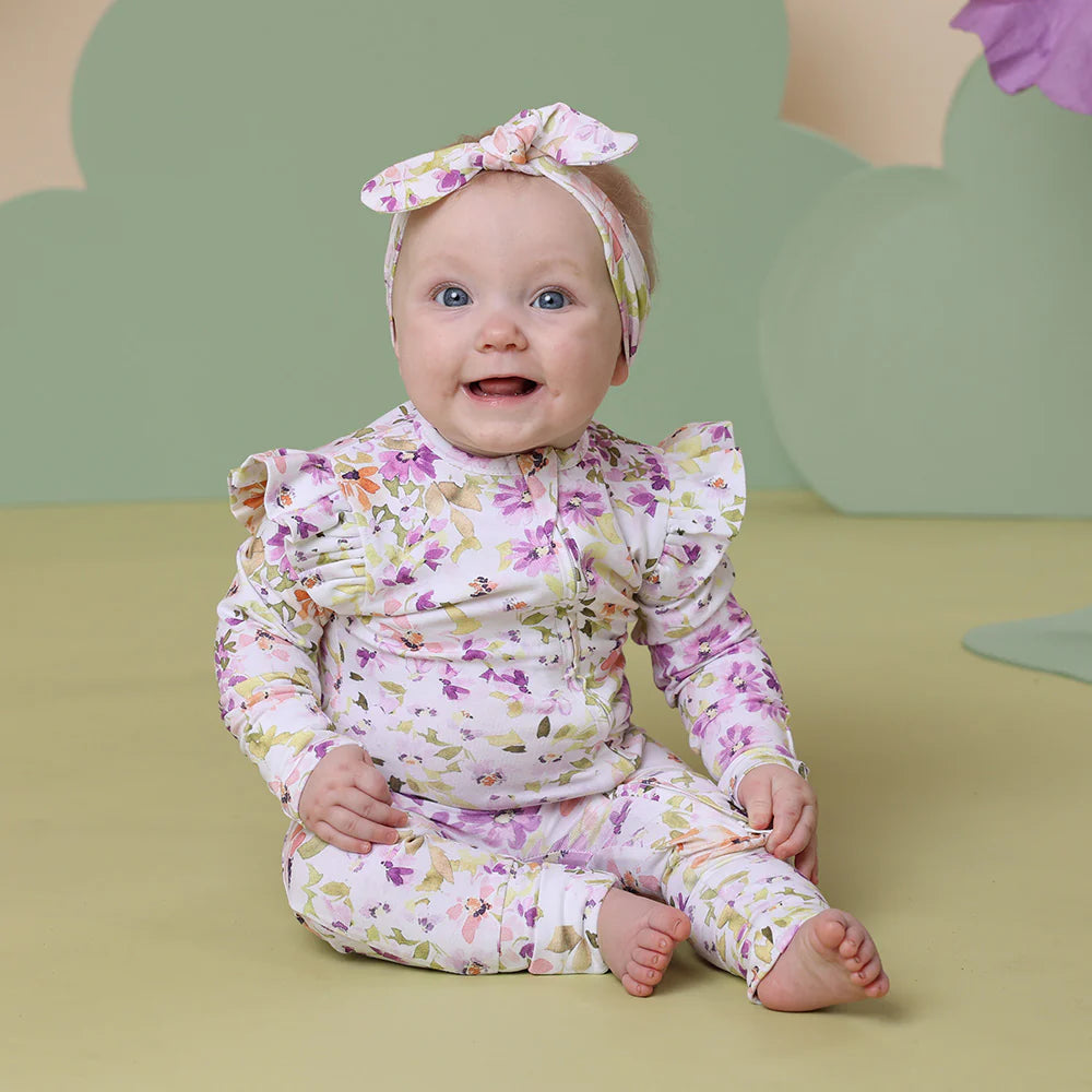 Isla Organic Snugglesuit Convertible Romper with Frill