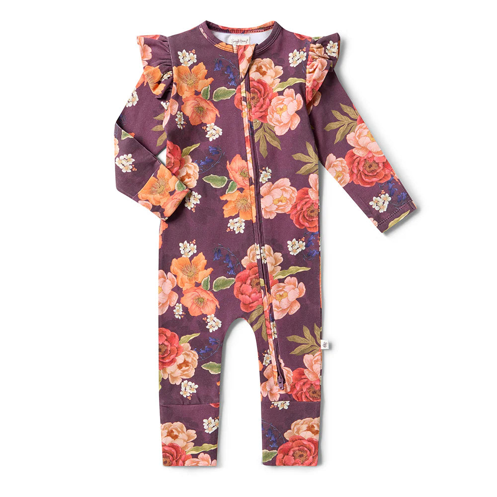 Sienna Organic Snugglesuit Convertible Romper with Frill