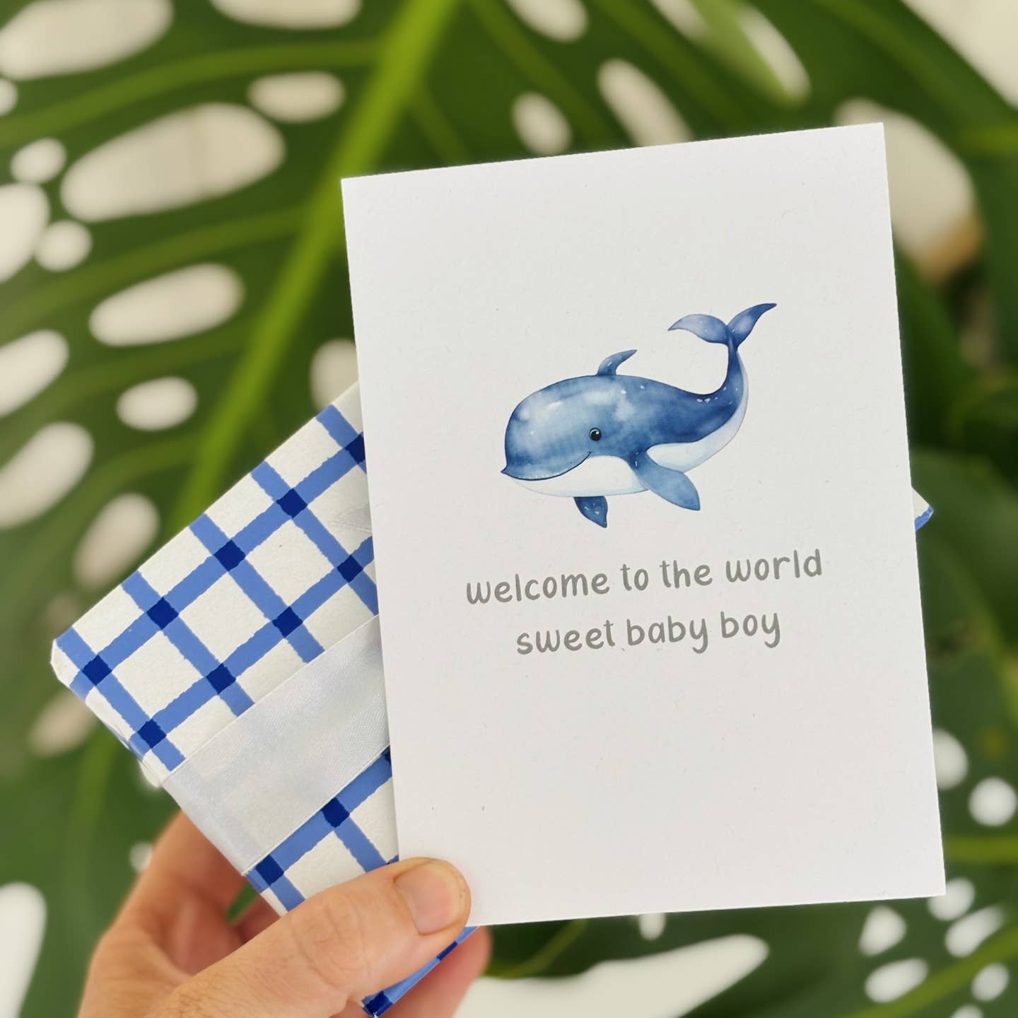 Welcome To the World Sweet Baby Boy - Whale
