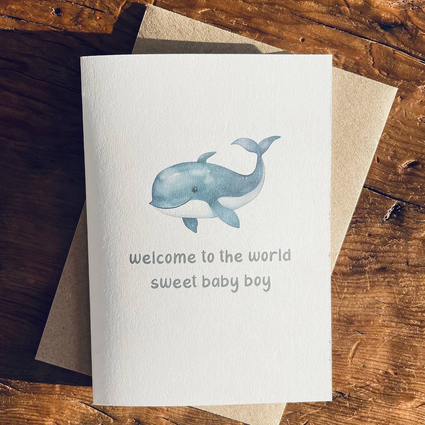 Welcome To the World Sweet Baby Boy - Whale