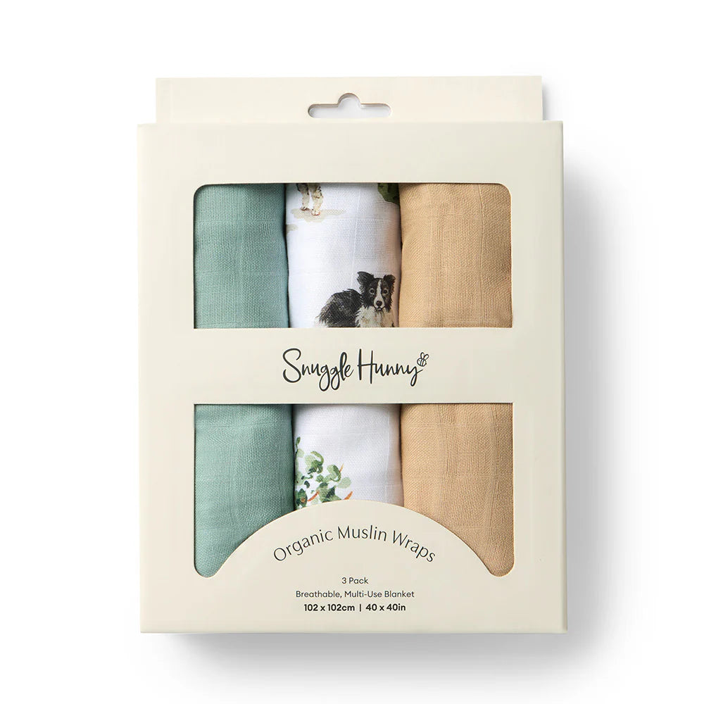 Large Organic Muslin Wraps 3 Pack