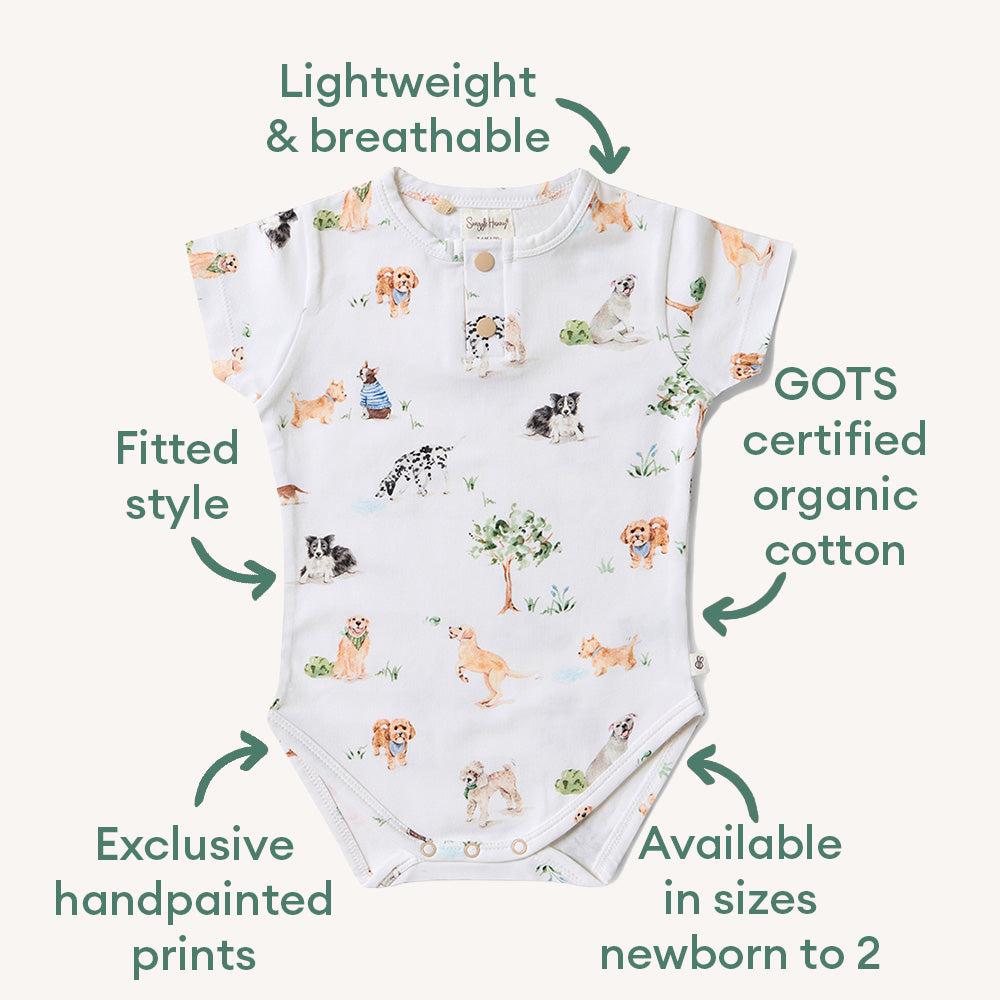 Dog Park Short Sleeve Organic Bodysuit