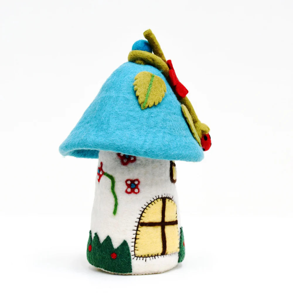 Felt Fairies & Gnomes House – Blue Roof