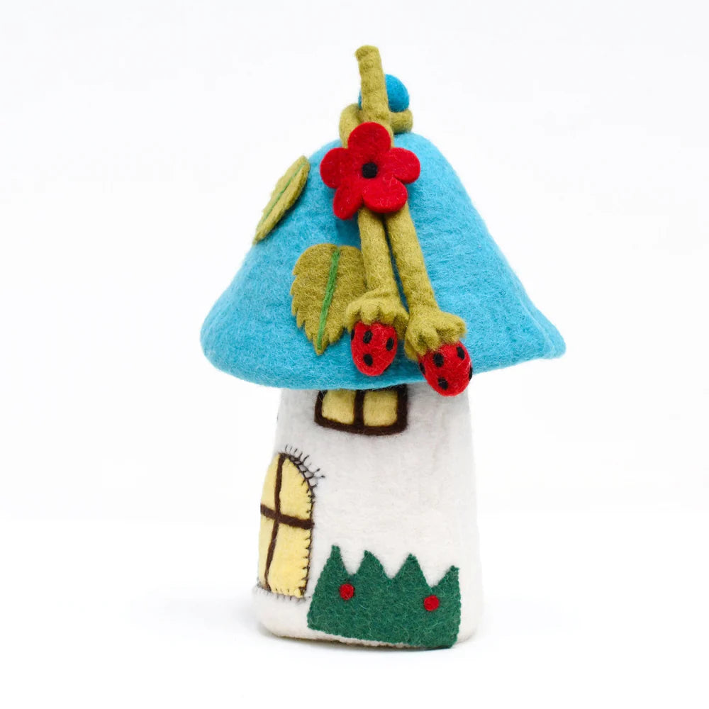 Felt Fairies & Gnomes House – Blue Roof