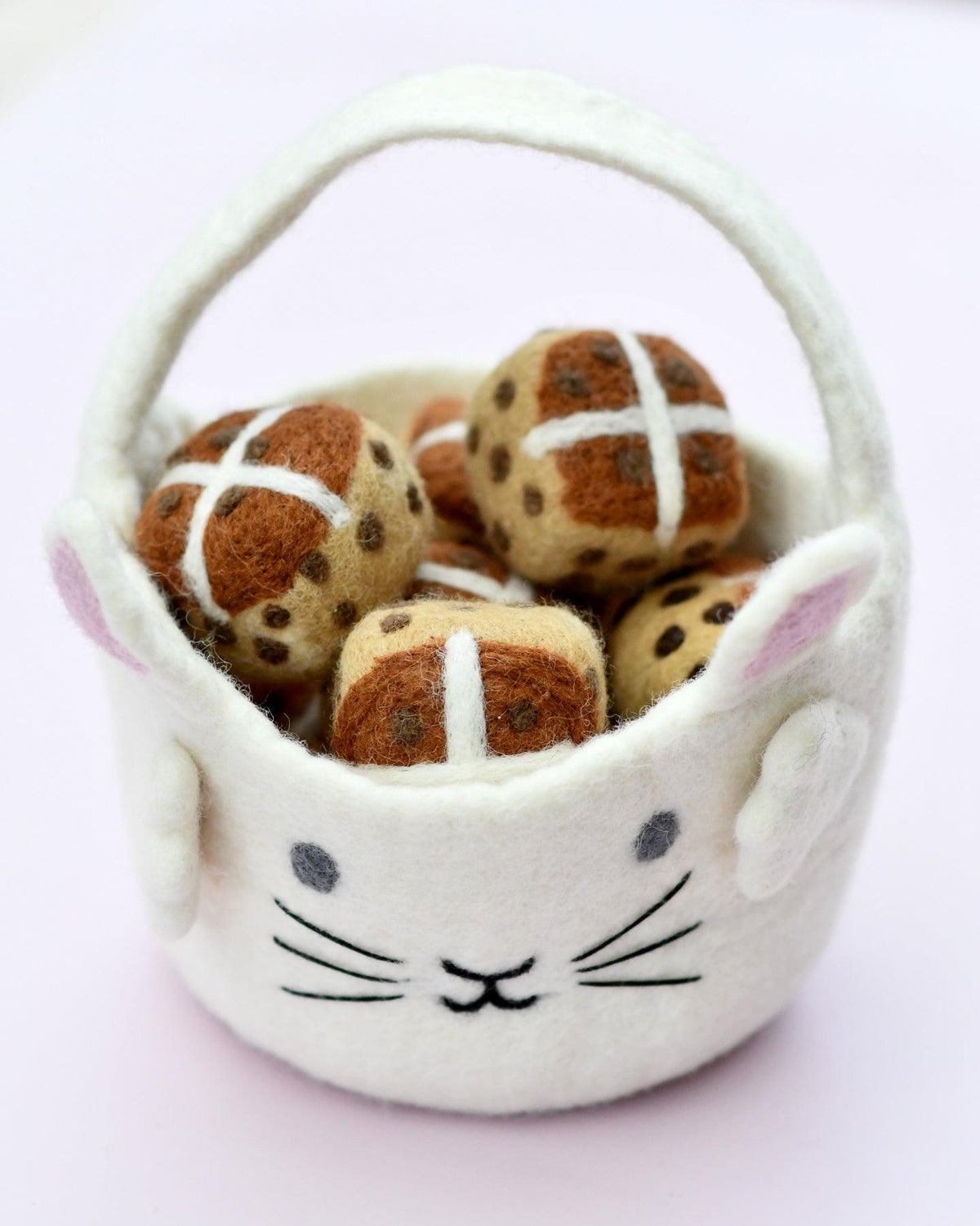 Felt Easter Egg Hunt Basket (White Bunny)