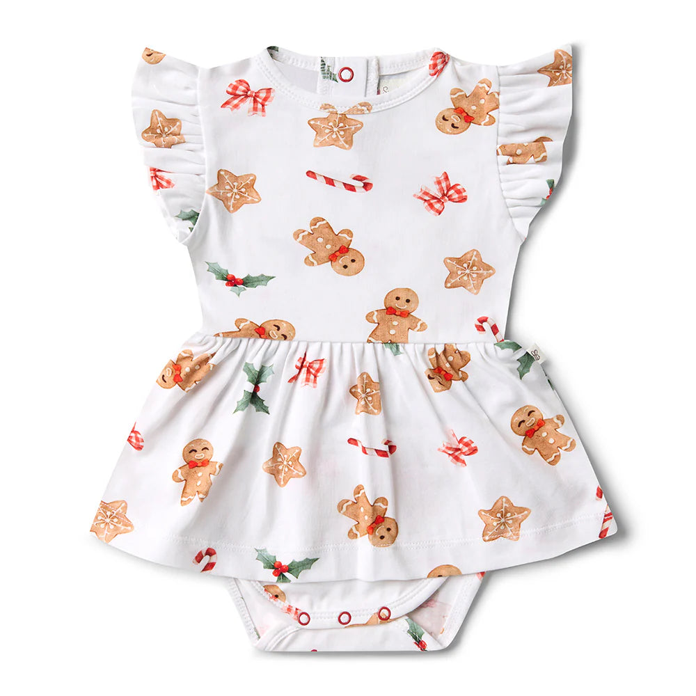 Gingerbread Short Sleeve Organic Dress