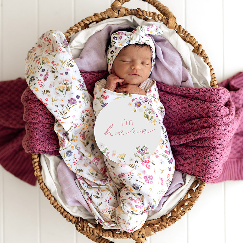 Organic Jersey Wrap & Beanie or Topknot Set